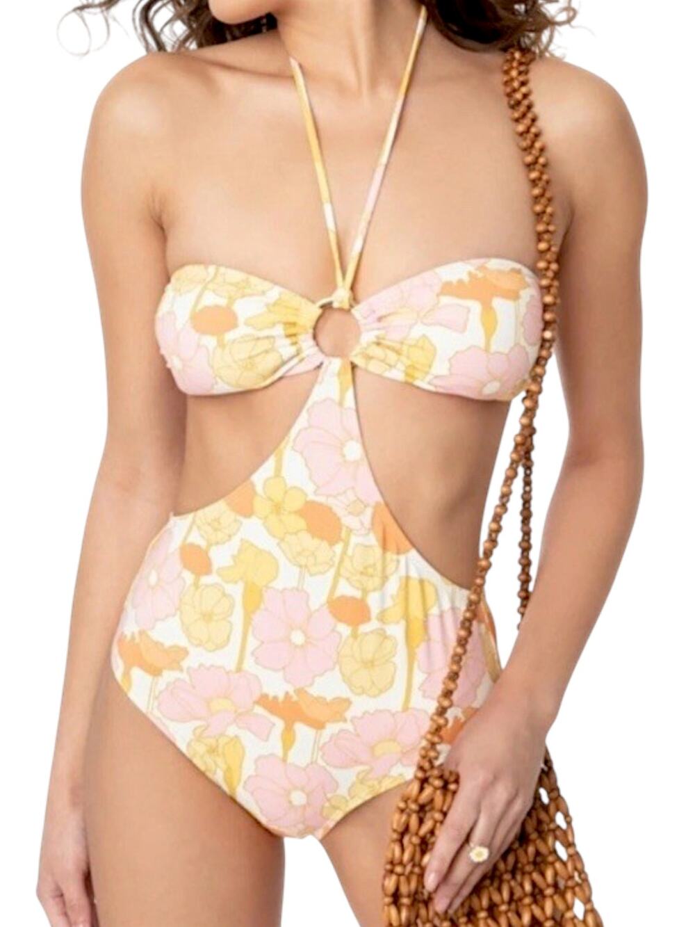 New KINGDOM & STATES One Piece Swim Bikini Halter Neck Floral Beach Cruise Pool